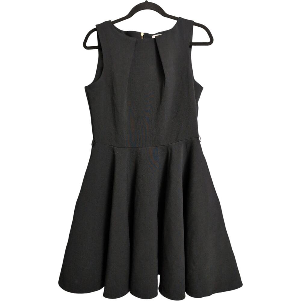 Closet London Black Sleeveless Fit and Flare Pleated Skirt Dress Size 10